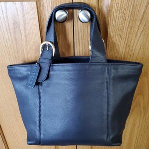 COACH Vintage Waverly Bag Navy Glove-Tanned Leather - 1997